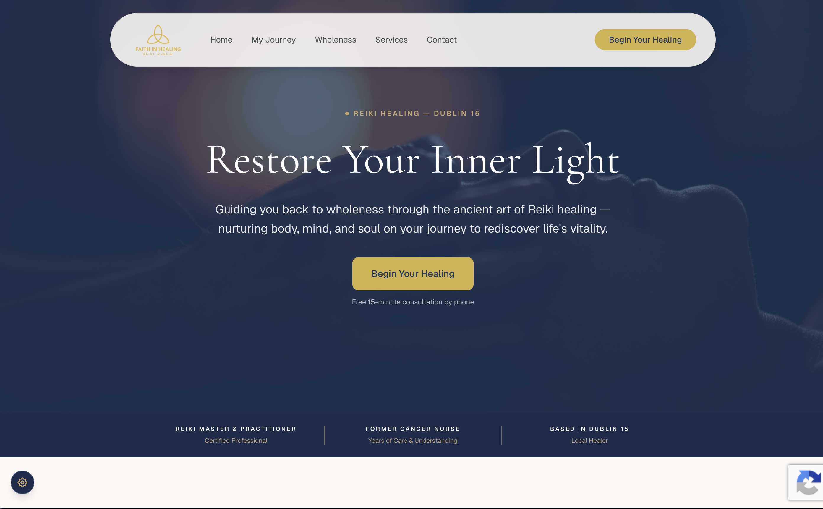Faith in Healing website homepage