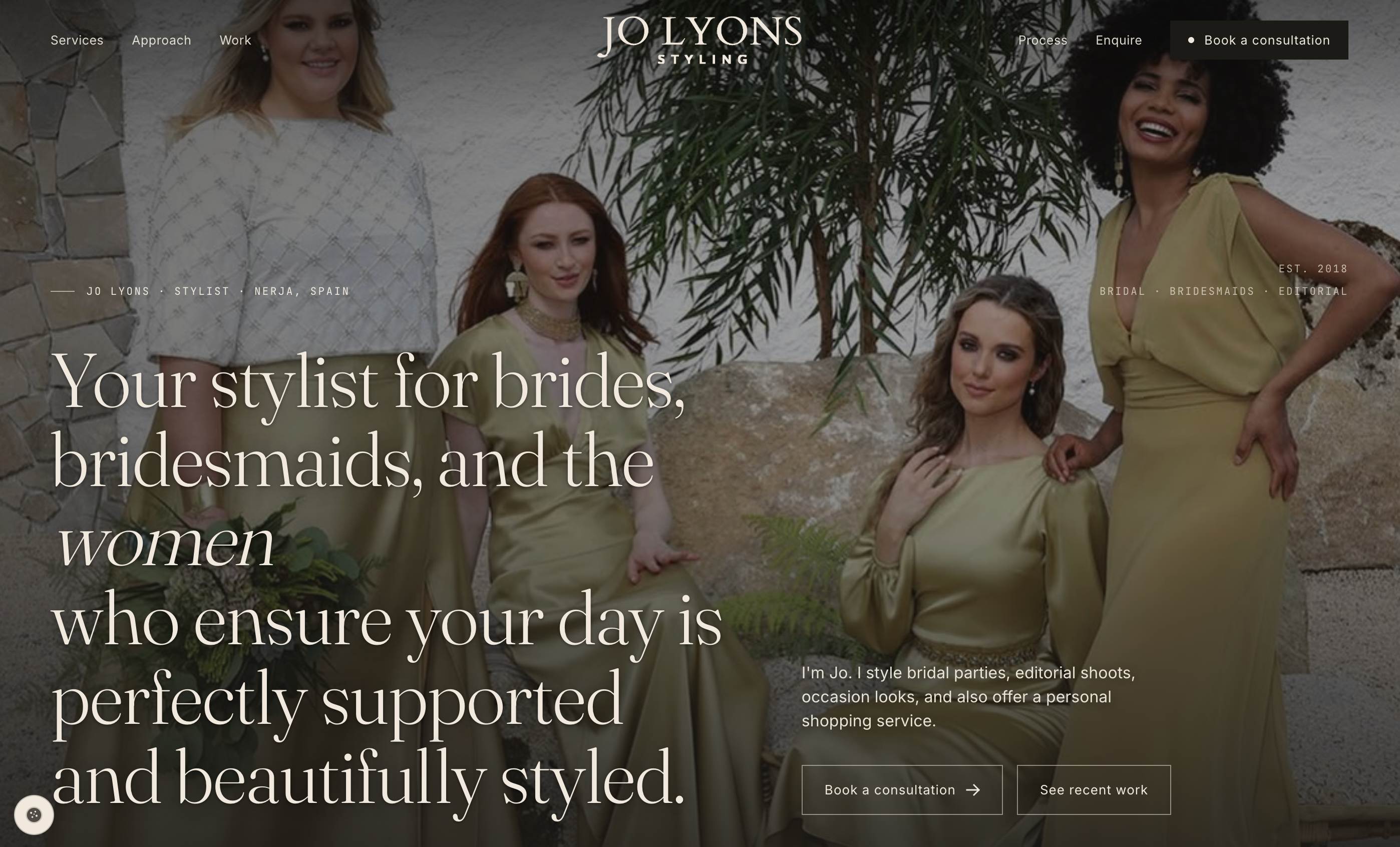 Jo Lyons Styling website homepage