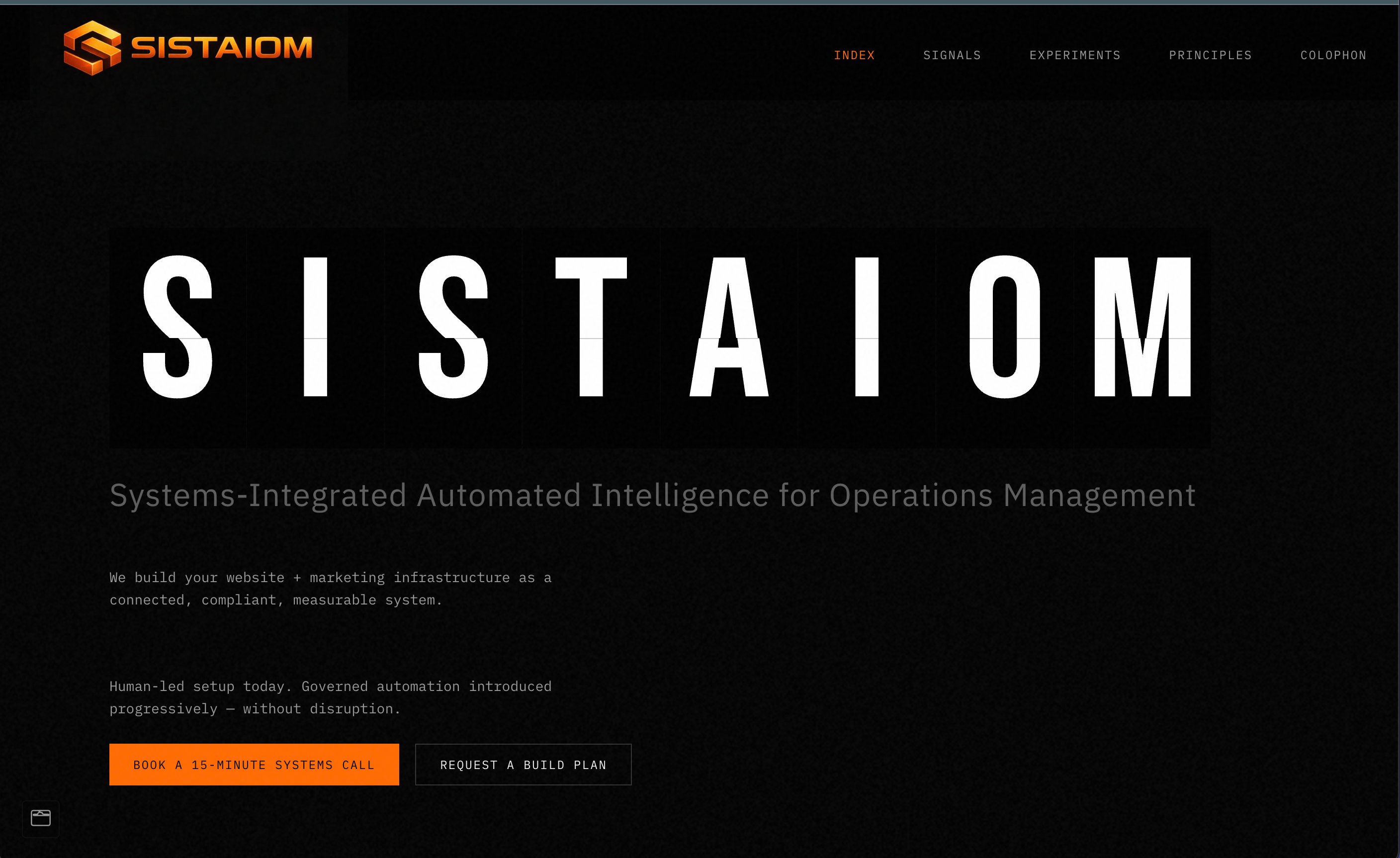 Sistaiom website homepage